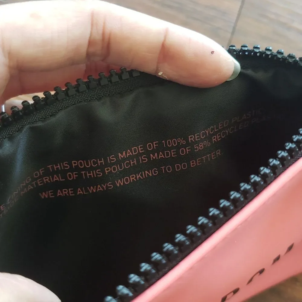 Valentino Coral Pink Black Trim Chic Feminine Lux Wristlet Clutch Pochette 7x4.5
